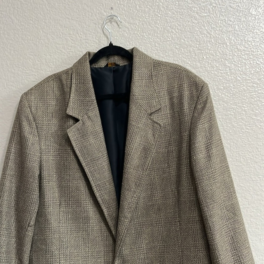 Vintage Men’s 48 Pioneer Wear Western Cowboy Tan Wool Blend Blazer Southwestern