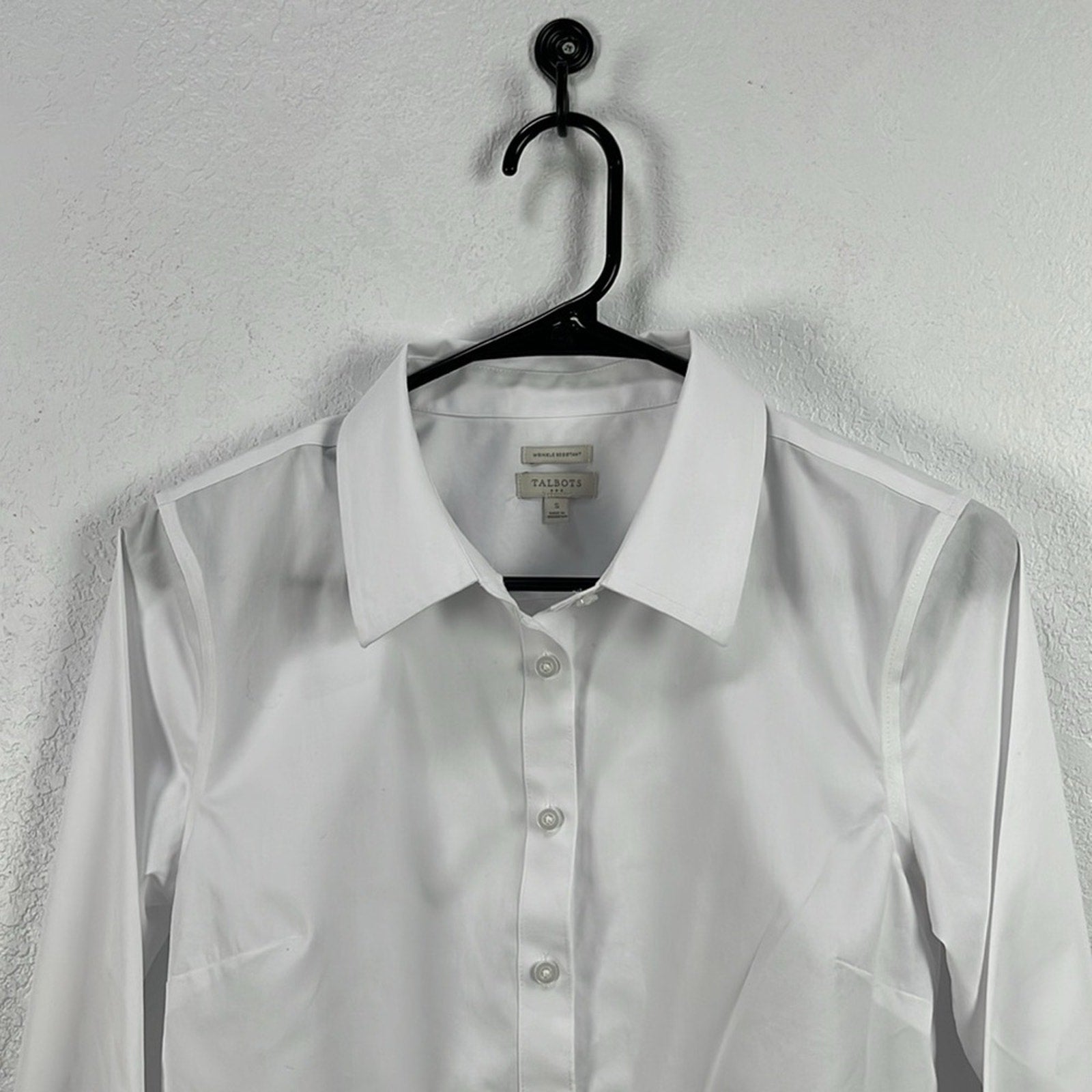 Talbots Women’s White Dress Shirt Classic Long-Sleeve Button Down Sz S Career