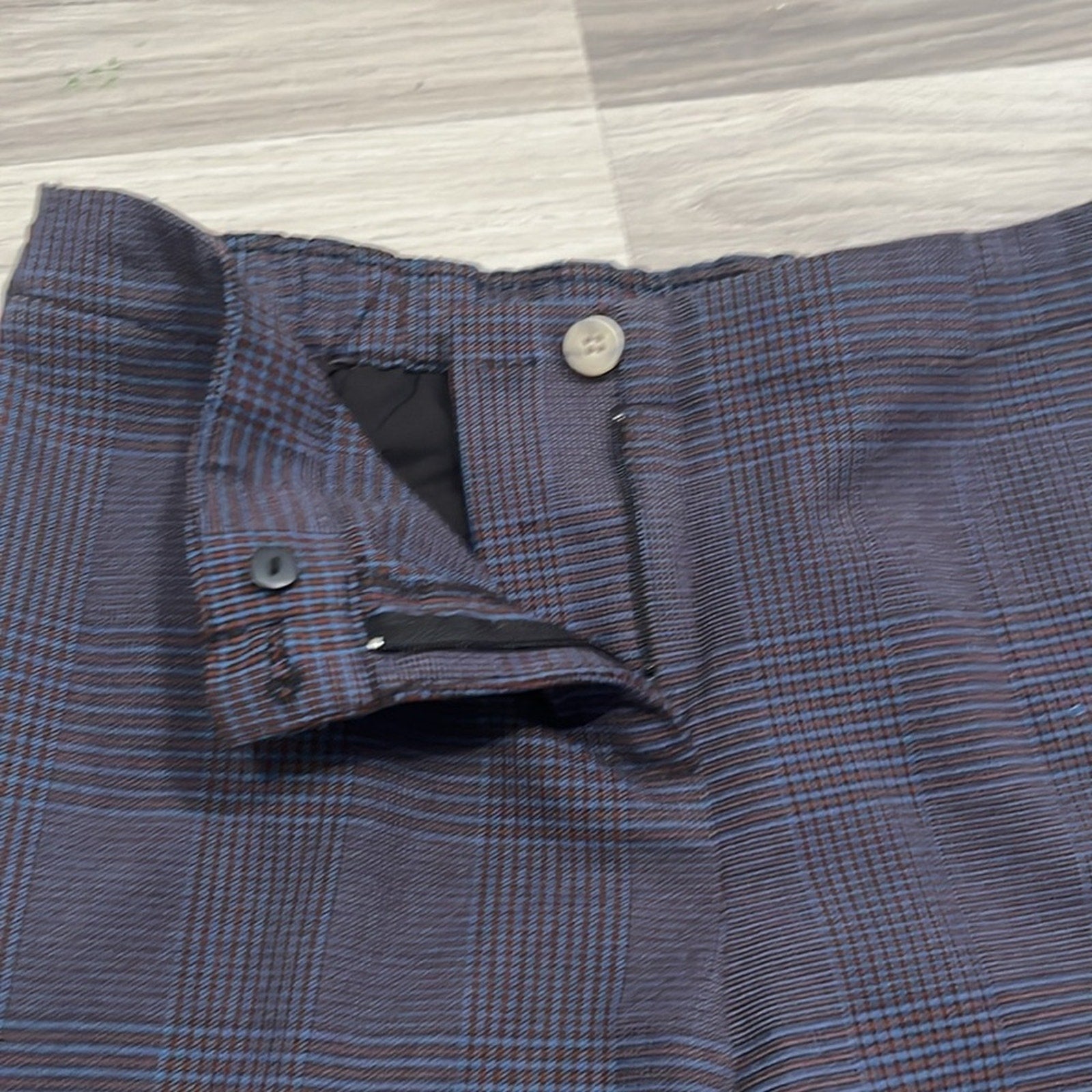 J Jill Ankle Pants Womens 15P Blue Red Plaid Elastic Waist Career Office Wear