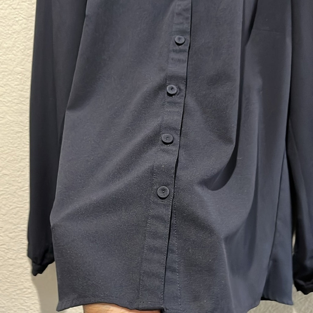 THE LIMITED BLOUSE LACE WOMENS POLY SIZE Medium NAVY BLUE  Business Casual