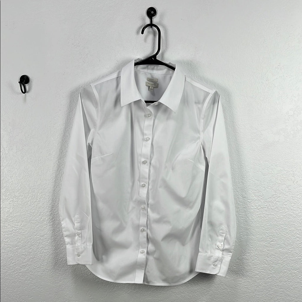 Talbots Women’s White Dress Shirt Classic Long-Sleeve Button Down Sz S Career