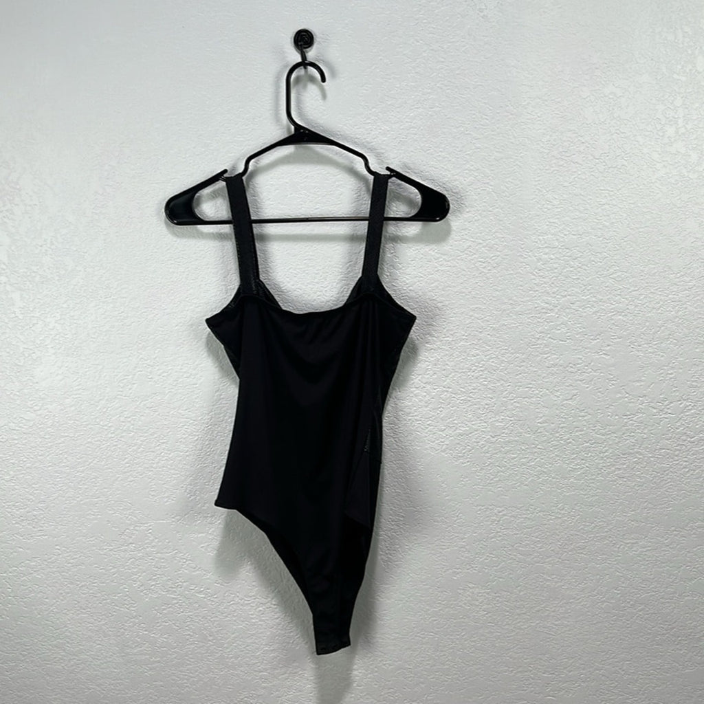 TCEC Women’s Sleeveless Structure Bodysuit  Black Night out Street wear Sz M