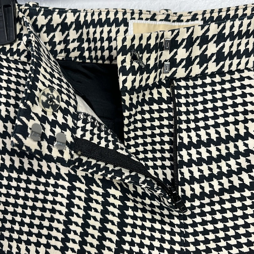 Women’s Michael Kors Houndstooth Print Pants Brown/White Size 4P Summer Career