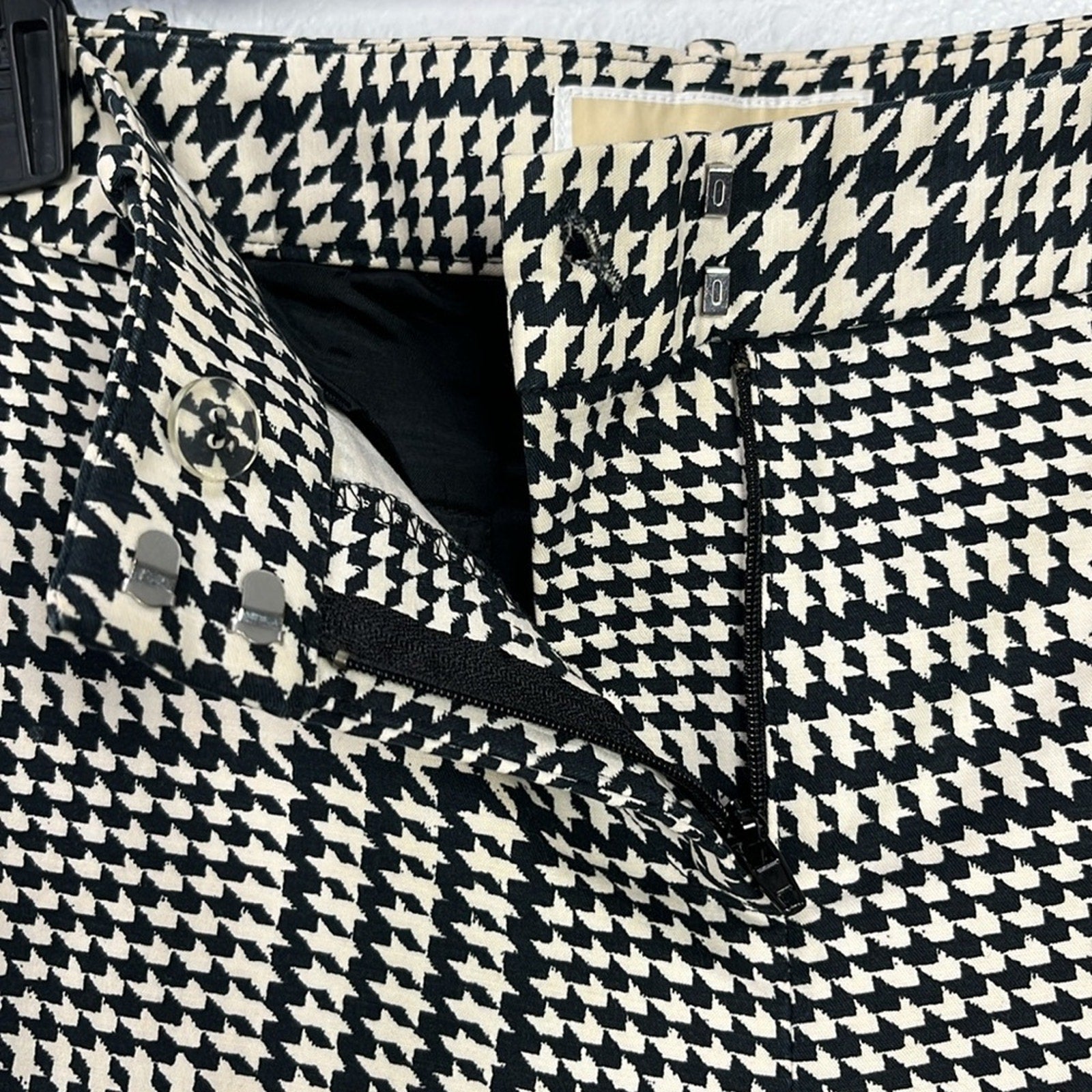 Women’s Michael Kors Houndstooth Print Pants Brown/White Size 4P Summer Career