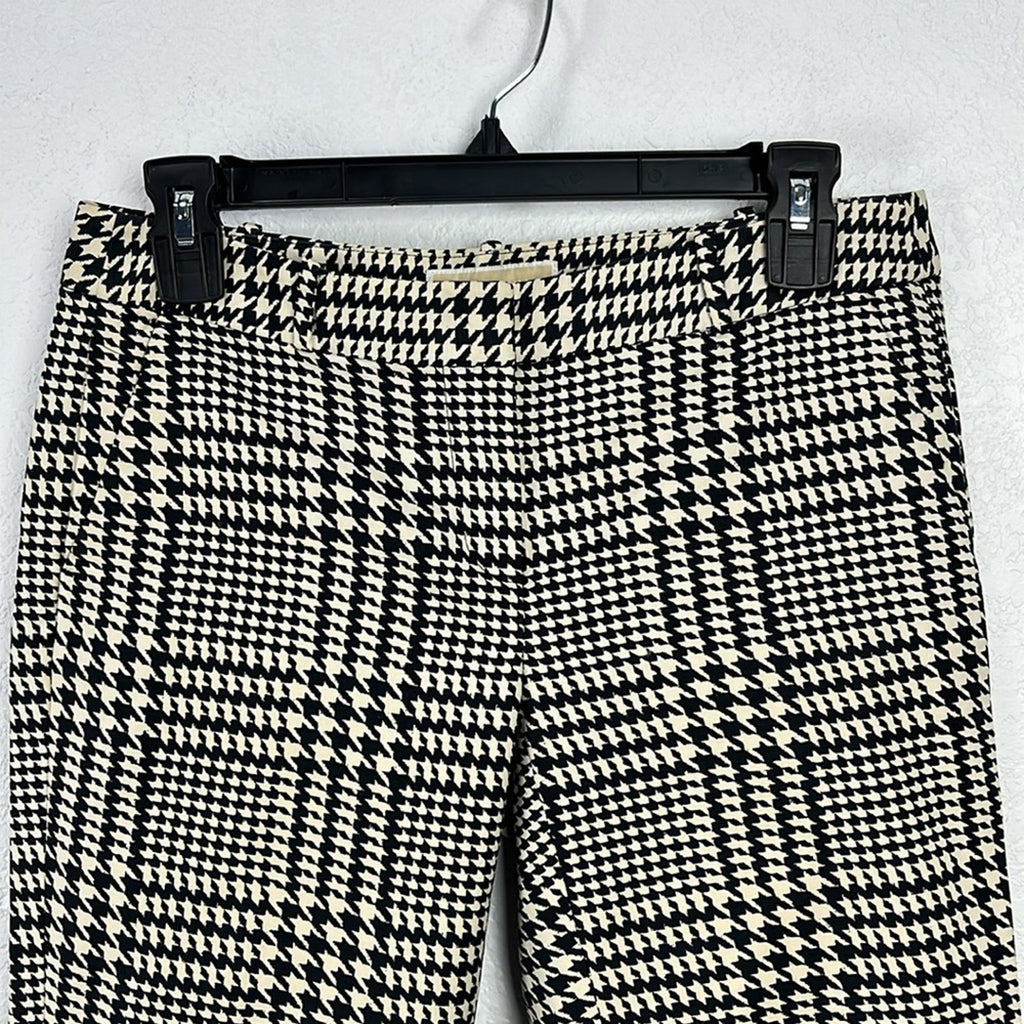 Women’s Michael Kors Houndstooth Print Pants Brown/White Size 4P Summer Career