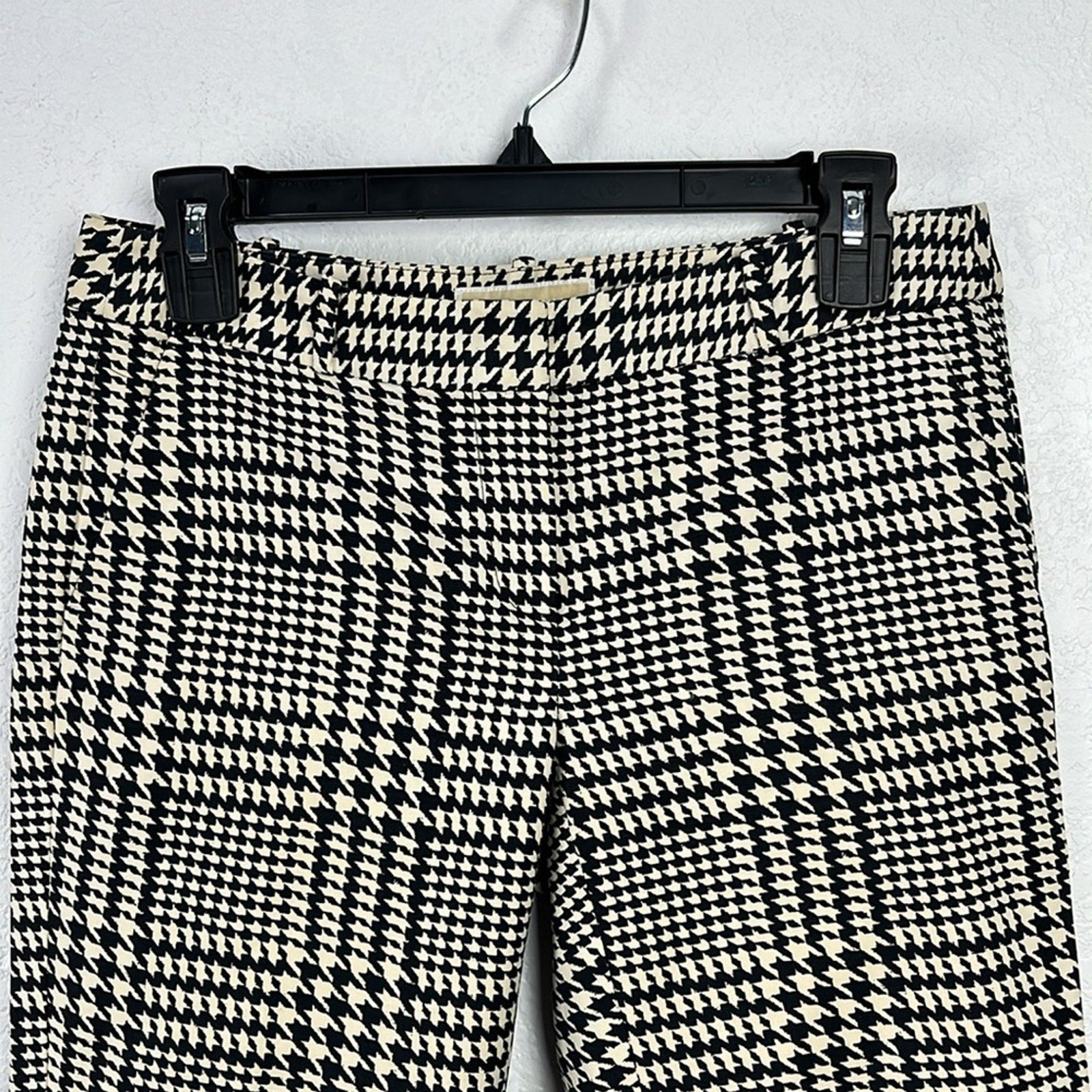 Women’s Michael Kors Houndstooth Print Pants Brown/White Size 4P Summer Career