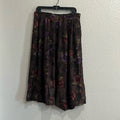 Vintage Worthington Women’s Pleated skirt Floral Print Brown Side Button Sz 16