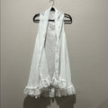 White Long Vest Layering Piece One Size Long Ruffle Hemline Sleeveless Coverup