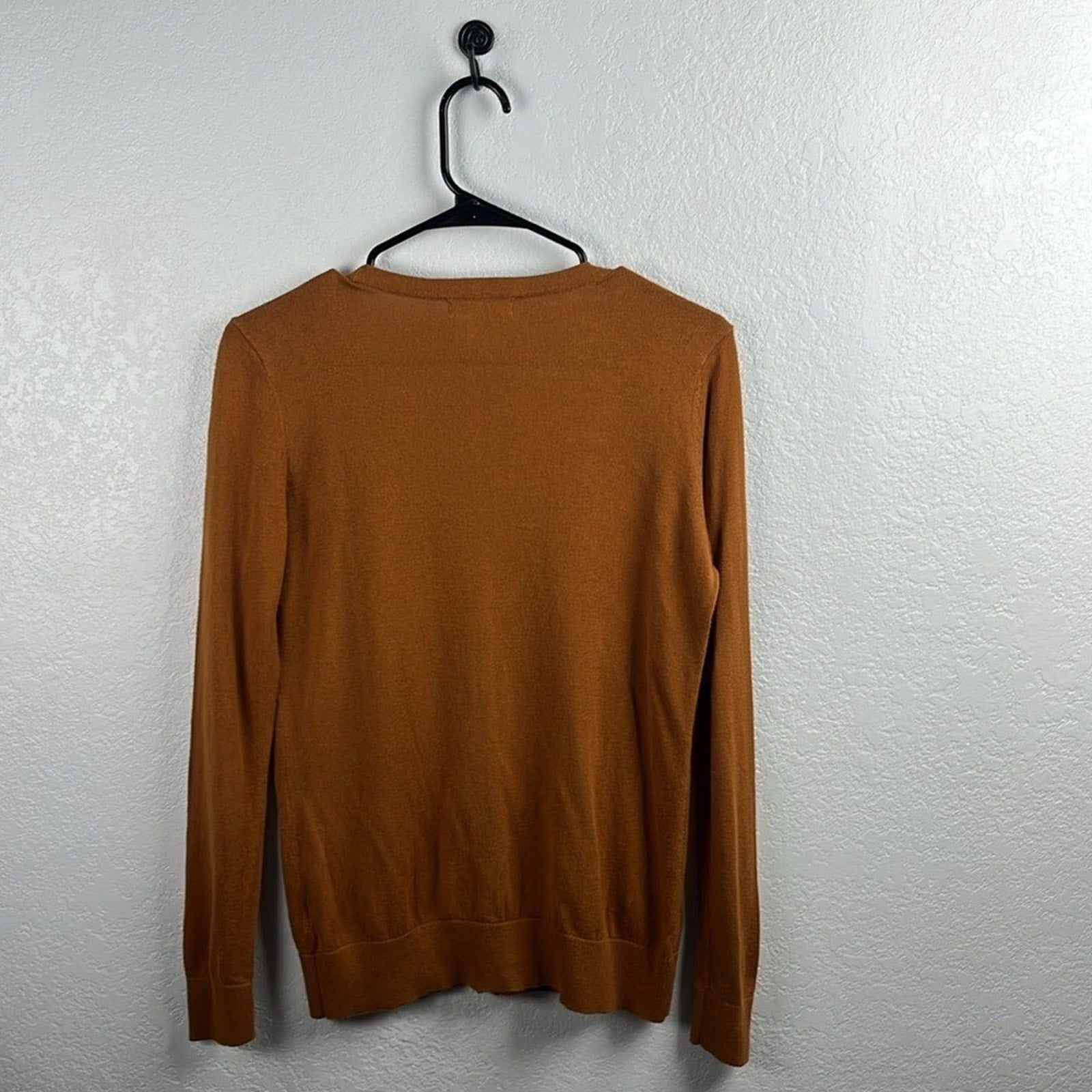 Forever 21 Women's V-Neck Button-Up Cardigan Brown Sz S Long Sleeve Office Core