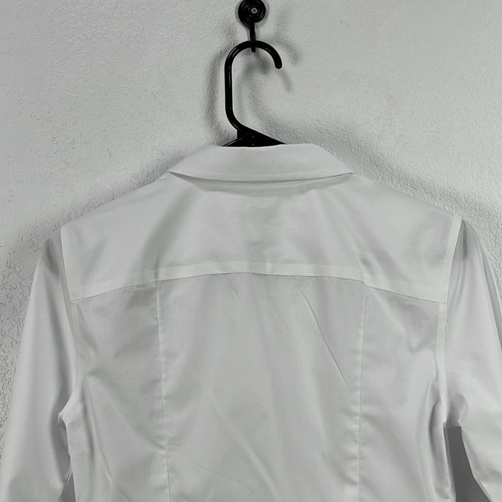 Talbots Women’s White Dress Shirt Classic Long-Sleeve Button Down Sz S Career