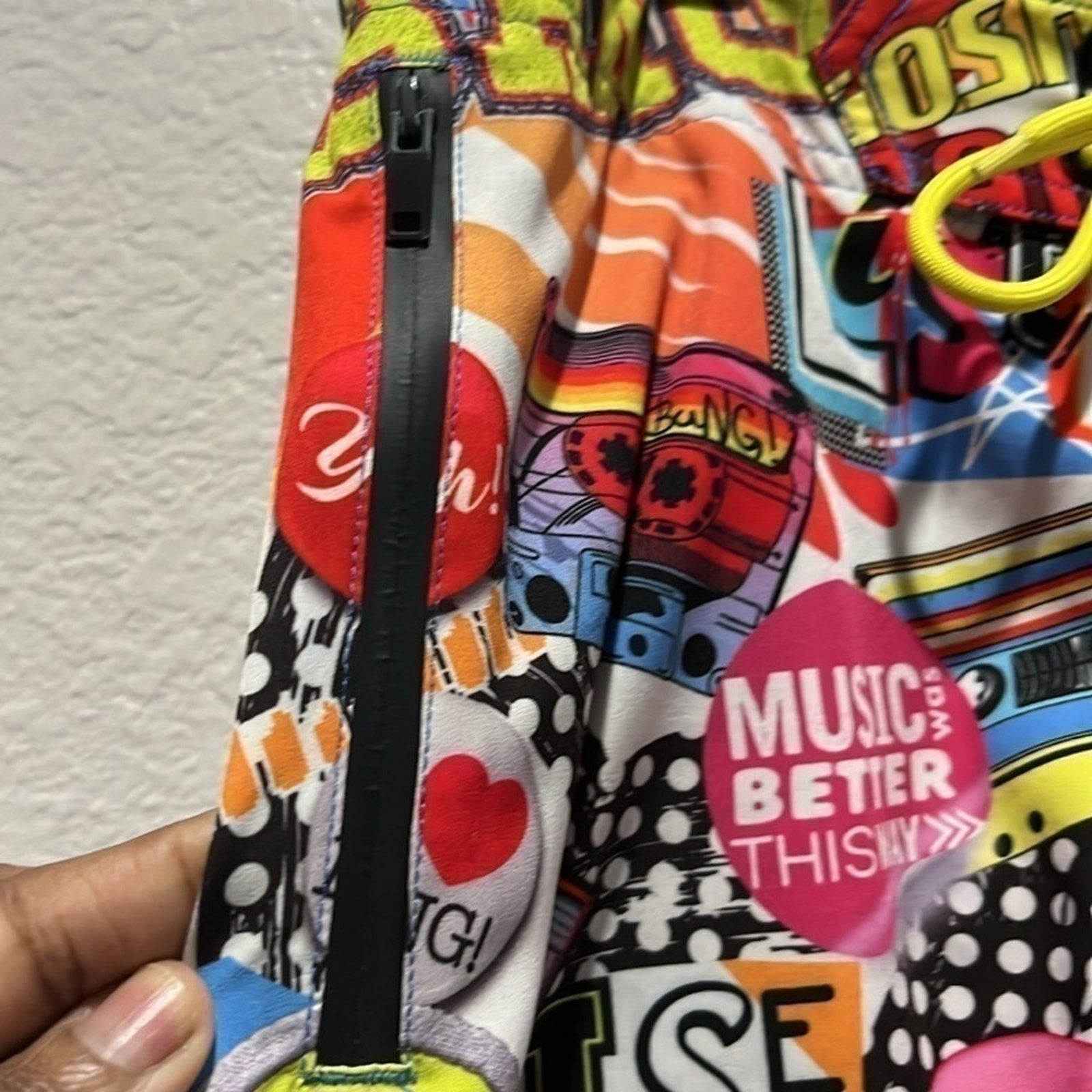 Bang Men SUPER POP RESORT SHORTS Retro 90’s Y2K Zip Pockets Size Medium Beachy