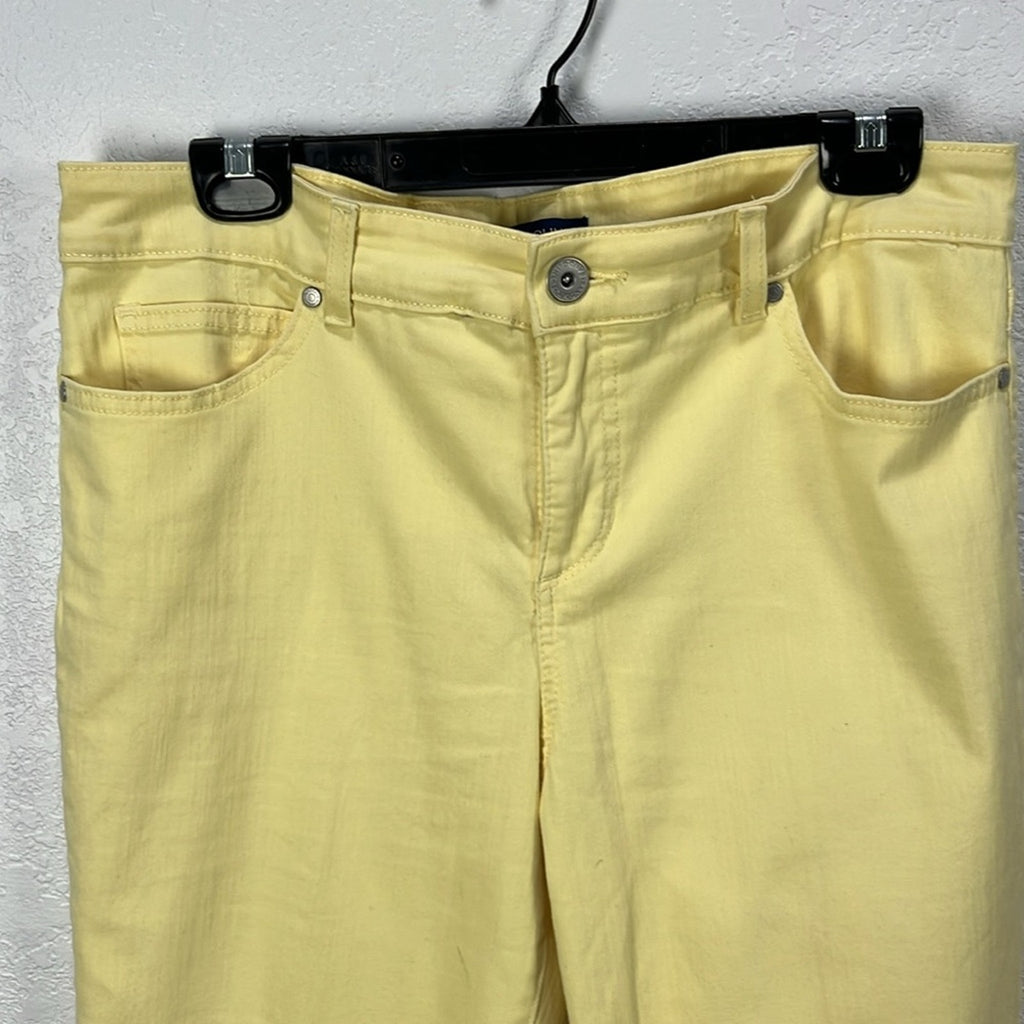 Bandolino Women’s Mandie Pants Size 12S Yellow 4 Pocket Summer Effortless Casual