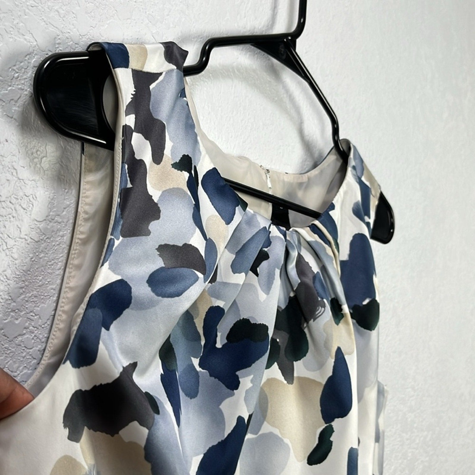 Ann Taylor Satin Sleeveless Watercolor Print Sheath Cocktail Dress Women’s SZ 8