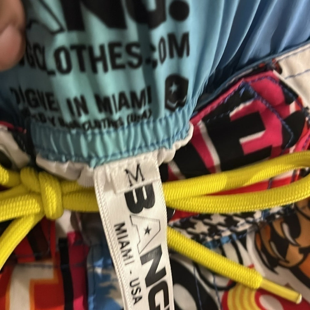 Bang Men SUPER POP RESORT SHORTS Retro 90’s Y2K Zip Pockets Size Medium Beachy