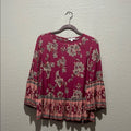 Beachlunchlounge Boho Peasant Top Large Bell Sleeves Layered Ruffles Size S/P