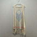 Blu Pepper Women's SLEEVLESS KNIT Sweater Size L Multi Color boho bohemian