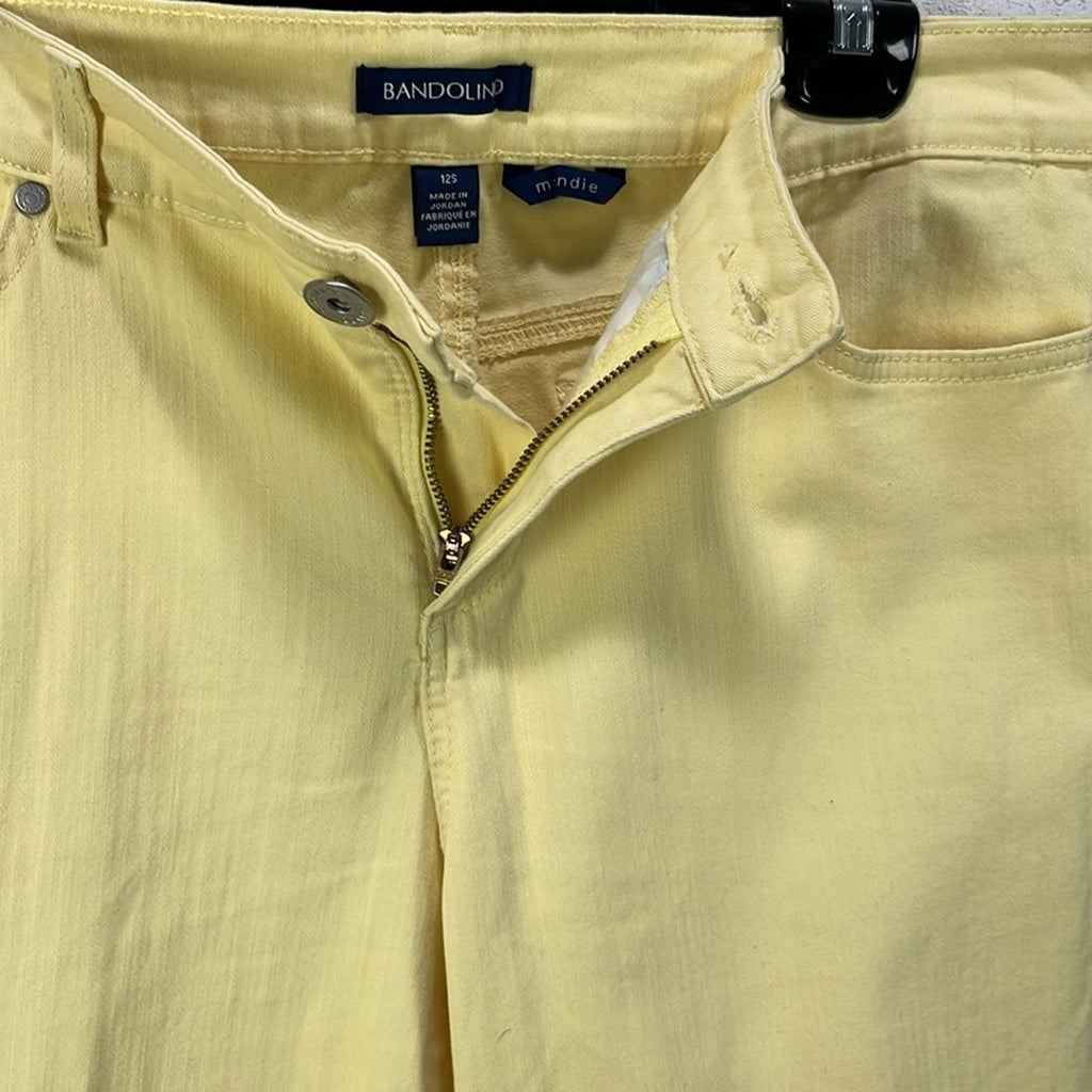 Bandolino Women’s Mandie Pants Size 12S Yellow 4 Pocket Summer Effortless Casual