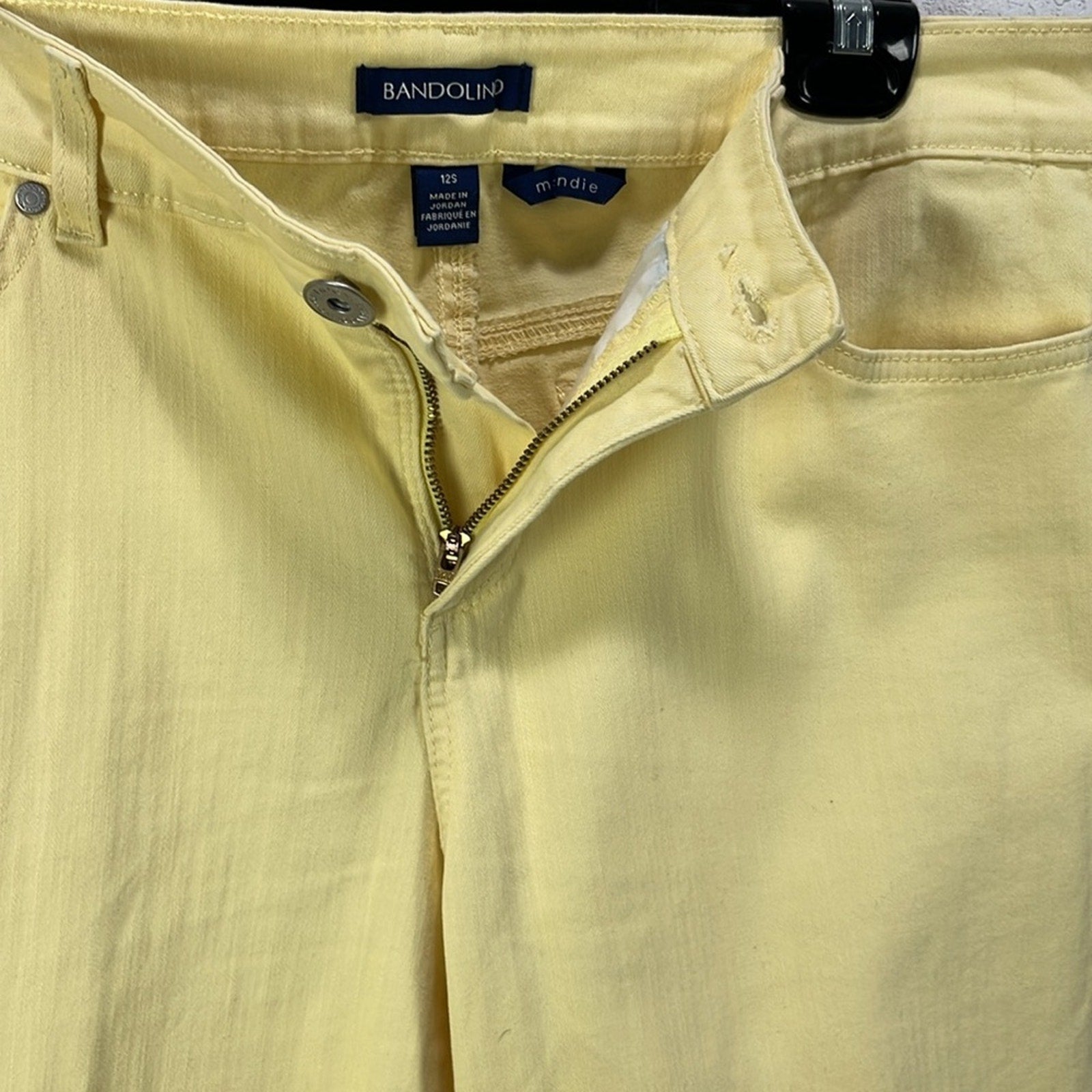 Bandolino Women’s Mandie Pants Size 12S Yellow 4 Pocket Summer Effortless Casual