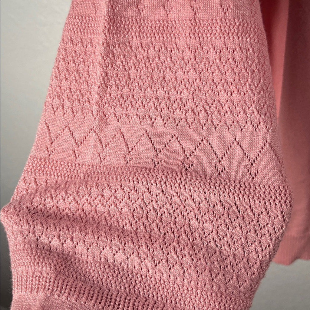 Madison + Hudson Pink Ruffled Women's Sweater Crew Neck Long Sleeve Sz XL Chic