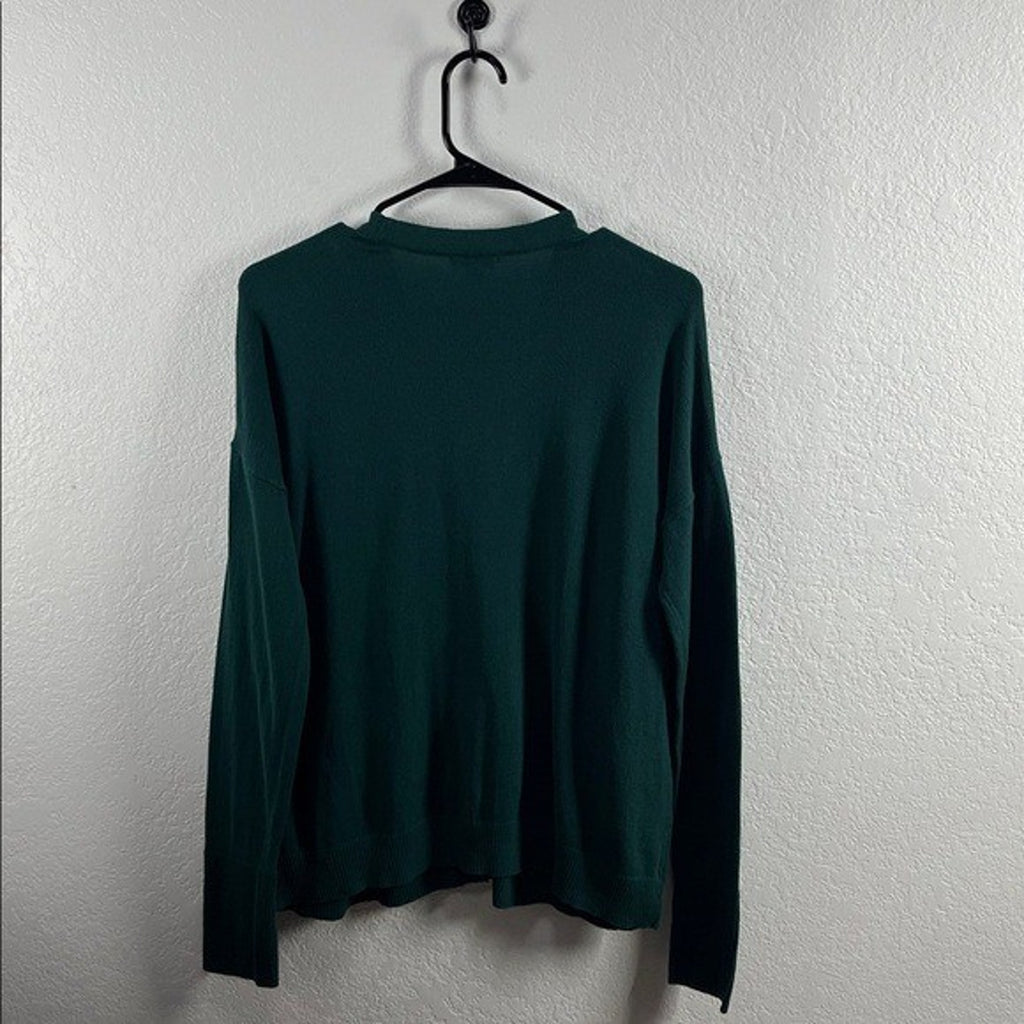 J JILL Green Button Up Cardigan Sweater Women's S Capsule Layering EUC Cotton