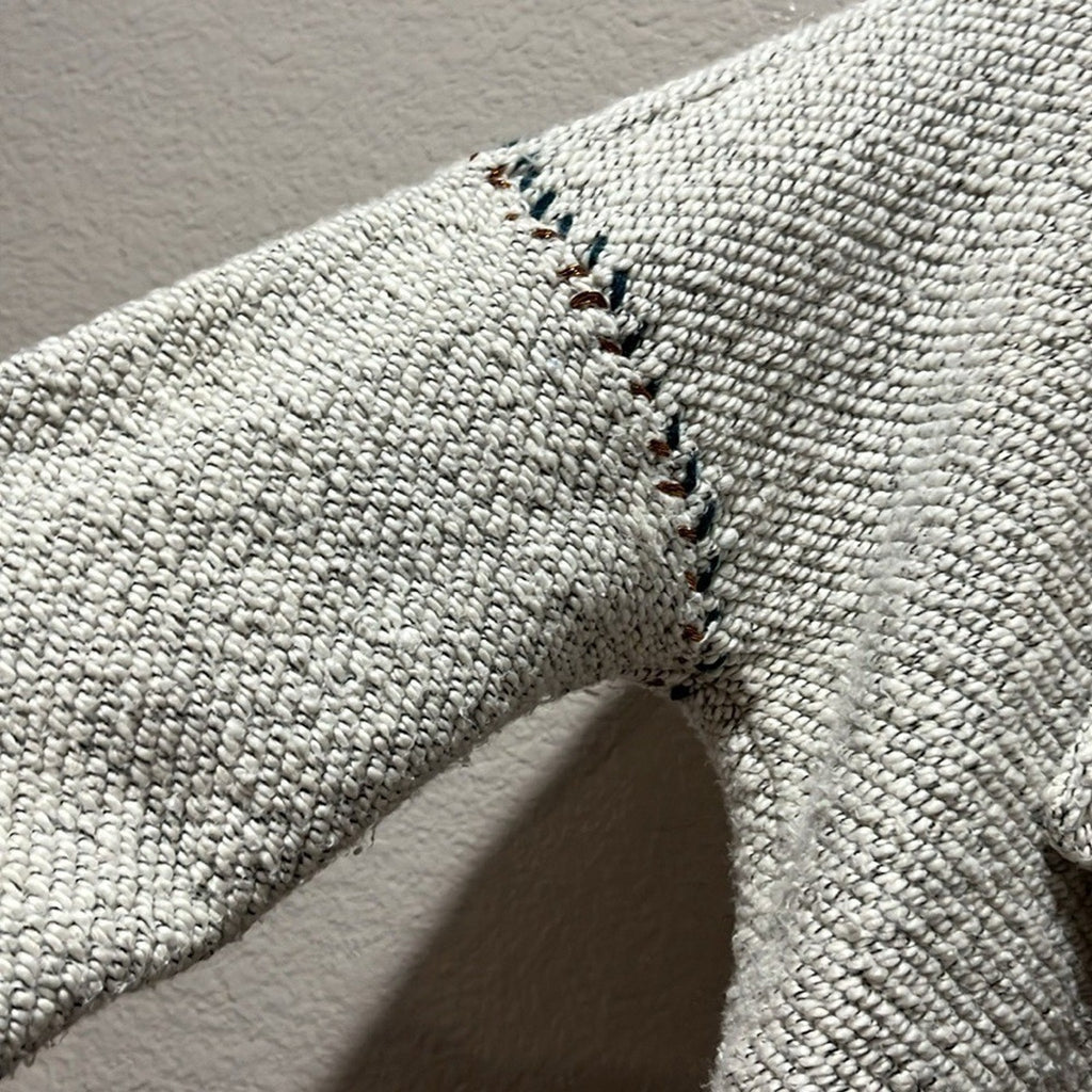Lucky Brand Womens Blanket Stitch Cardigan Gray Sweater Sz XS Long Sleeve Cozy