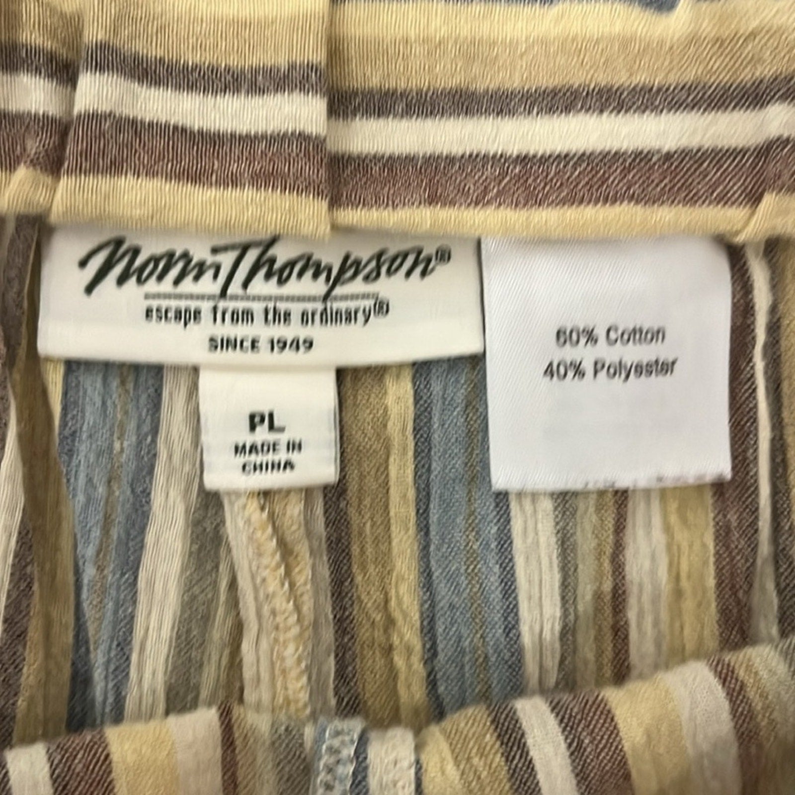 Norm Thompson Petite Large Pants Stripes Wide Leg Flowy Boho