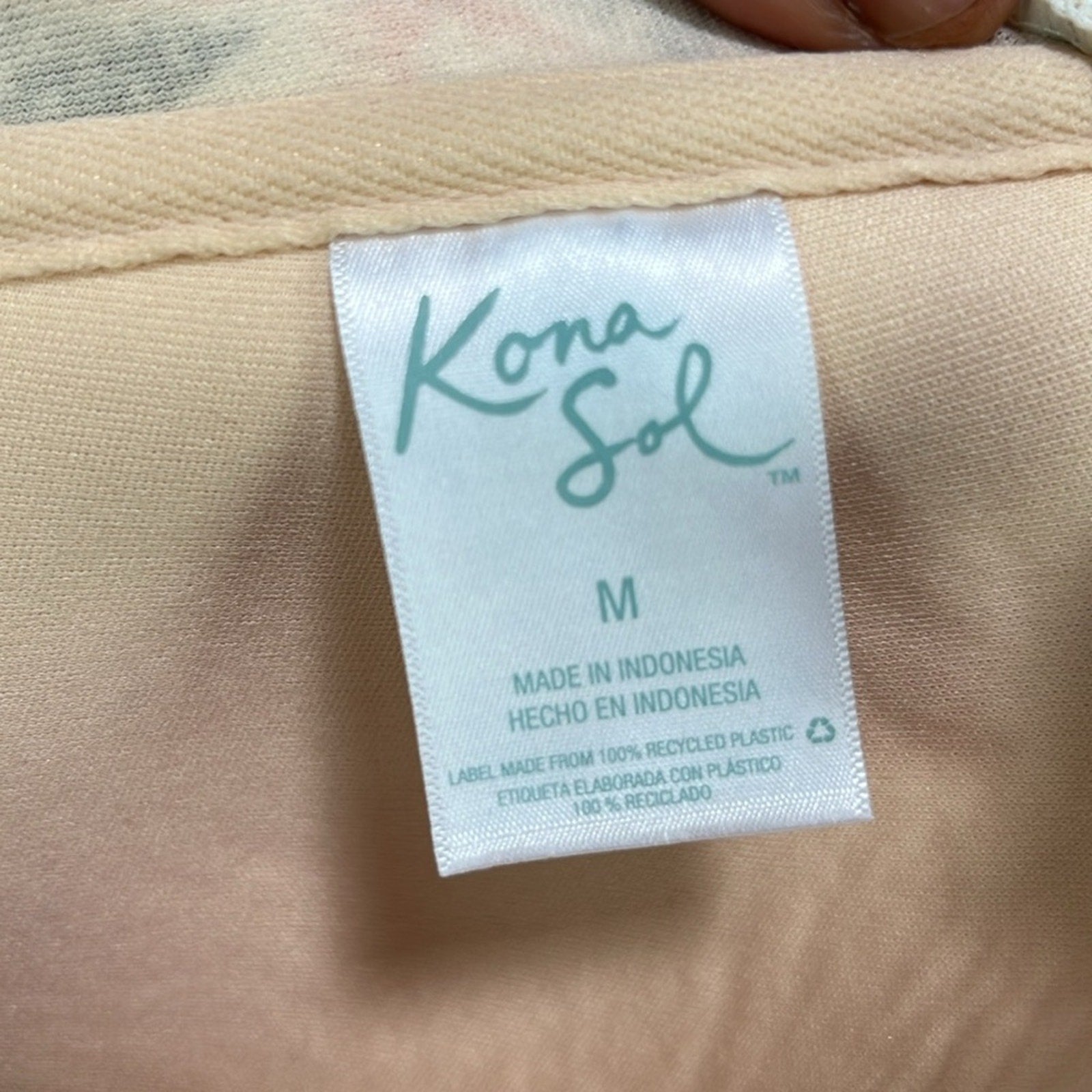 Kona Sol Women's Bandeau Pique High Coverage One Piece Swimsuit Floral Size M
