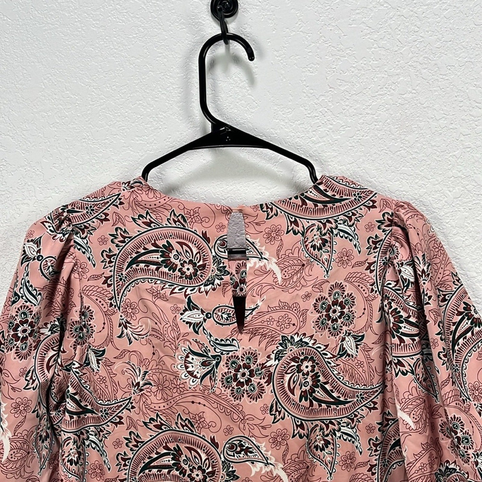 CODE X MODE Pink Paisley Ruffle Balloons Sleeve Dress Sz XS Floral Pink Tiered