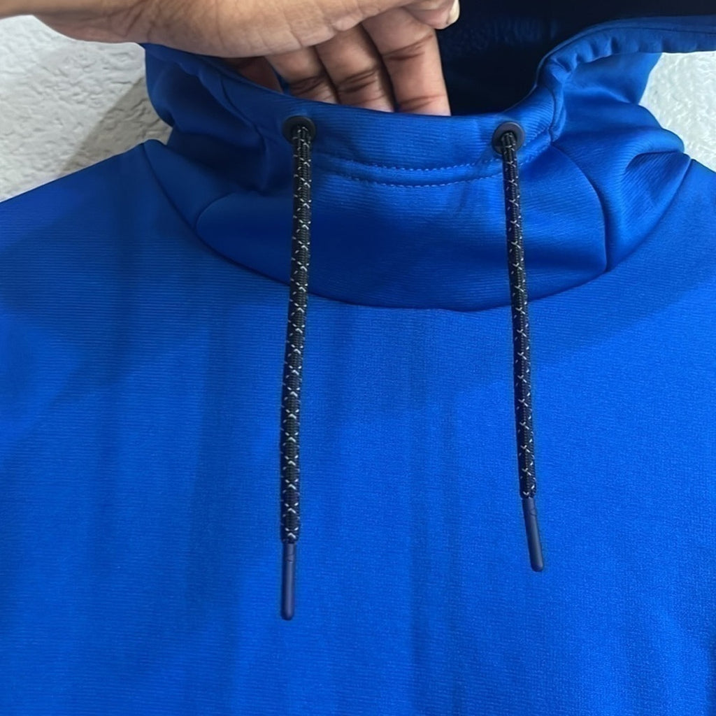 Solaris Men’s Pullover Blue Hoodie Size M Slim Kangaroo pocket