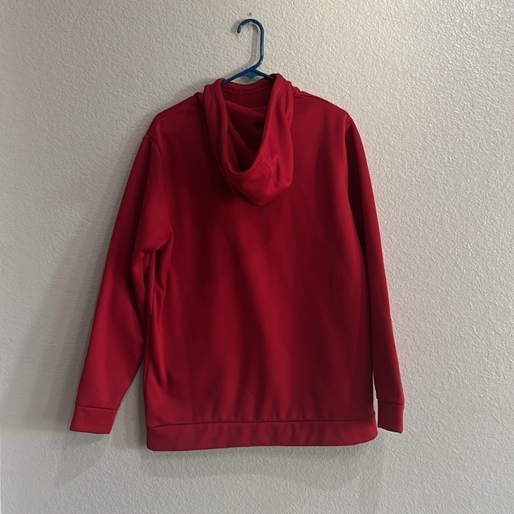 Solaris Men’s Pullover Red Hoodie Size M Slim Kangaroo pocket