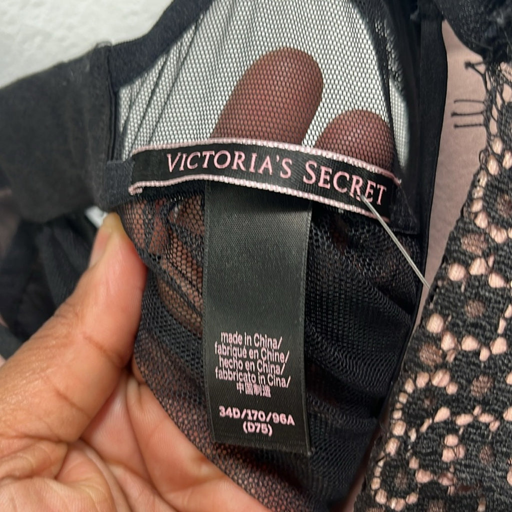 New Victoria’s Secret Strappy Lace Tulle Babydoll Nightie Lingerie Size 34D