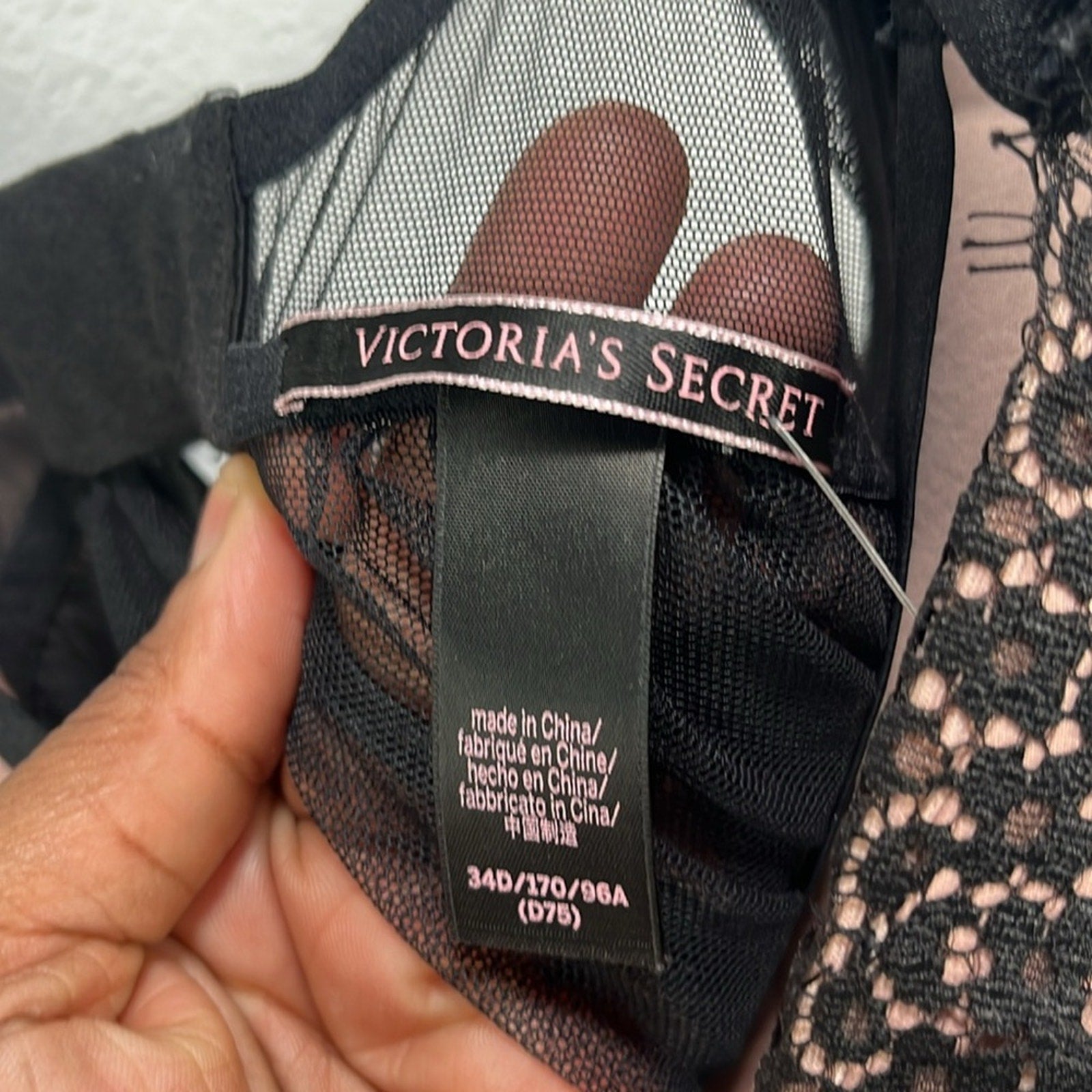 New Victoria’s Secret Strappy Lace Tulle Babydoll Nightie Lingerie Size 34D
