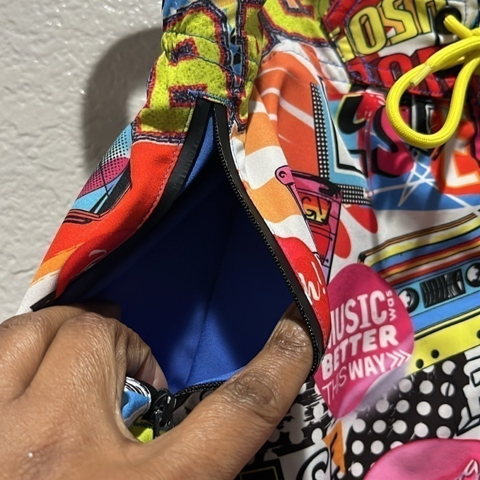 Bang Men SUPER POP RESORT SHORTS Retro 90’s Y2K Zip Pockets Size Medium Beachy