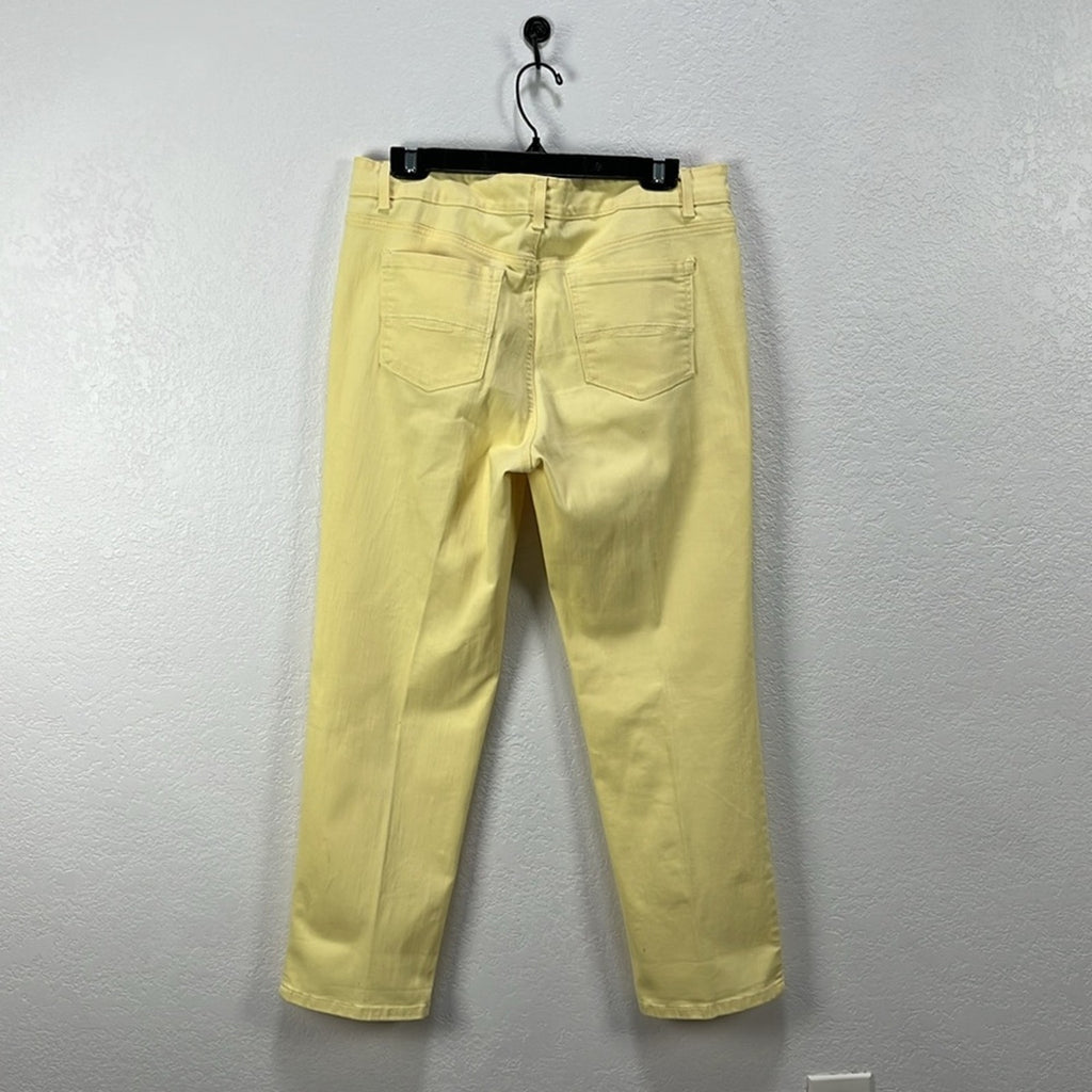 Bandolino Women’s Mandie Pants Size 12S Yellow 4 Pocket Summer Effortless Casual