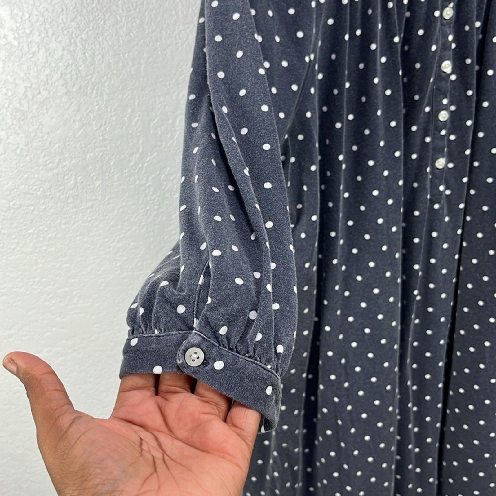 Lauren Ralph Lauren Women’s Blue  White polkadot Night Gown Plus Sz 2X Sleepwear