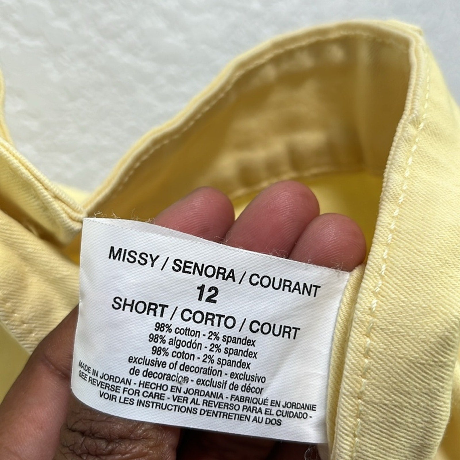 Bandolino Women’s Mandie Pants Size 12S Yellow 4 Pocket Summer Effortless Casual
