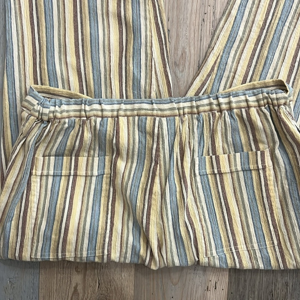 Norm Thompson Petite Large Pants Stripes Wide Leg Flowy Boho