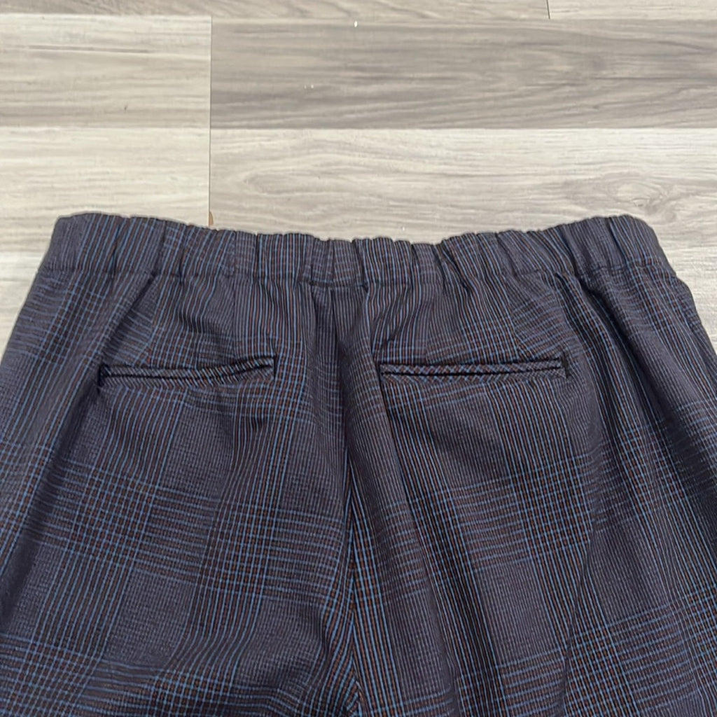 J Jill Ankle Pants Womens 15P Blue Red Plaid Elastic Waist Career Office Wear