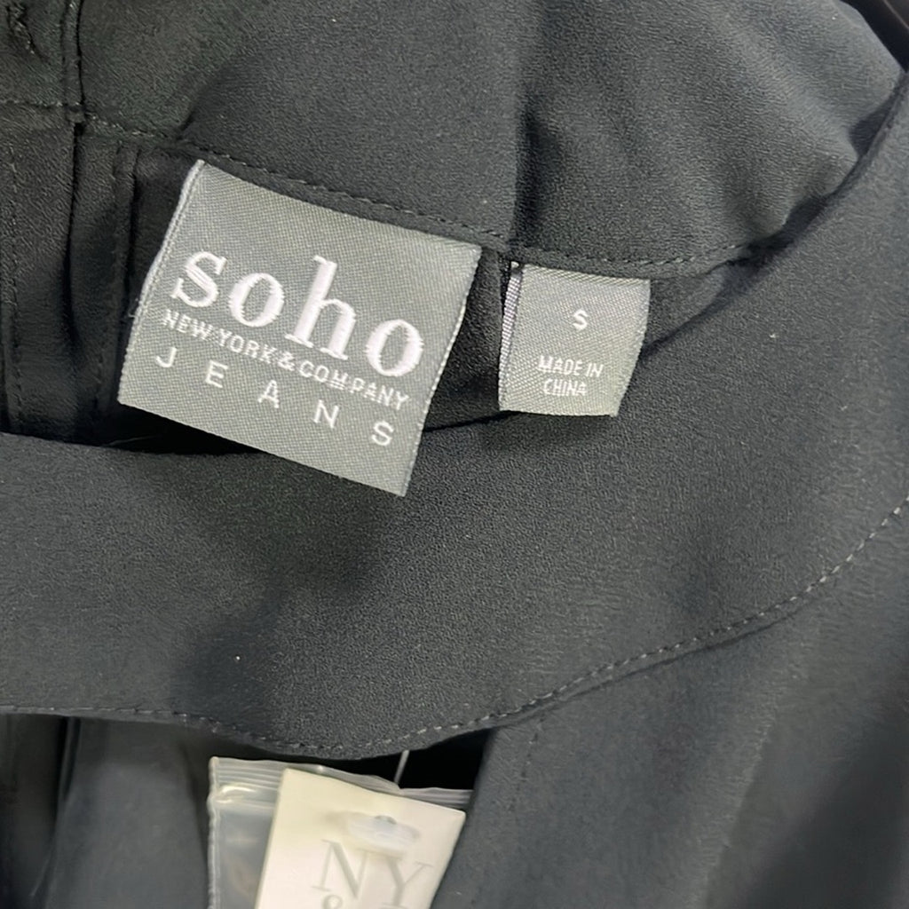 New York & Company Soho Size S Flare Sleeves Black Blouse Women Top Whimsigoth
