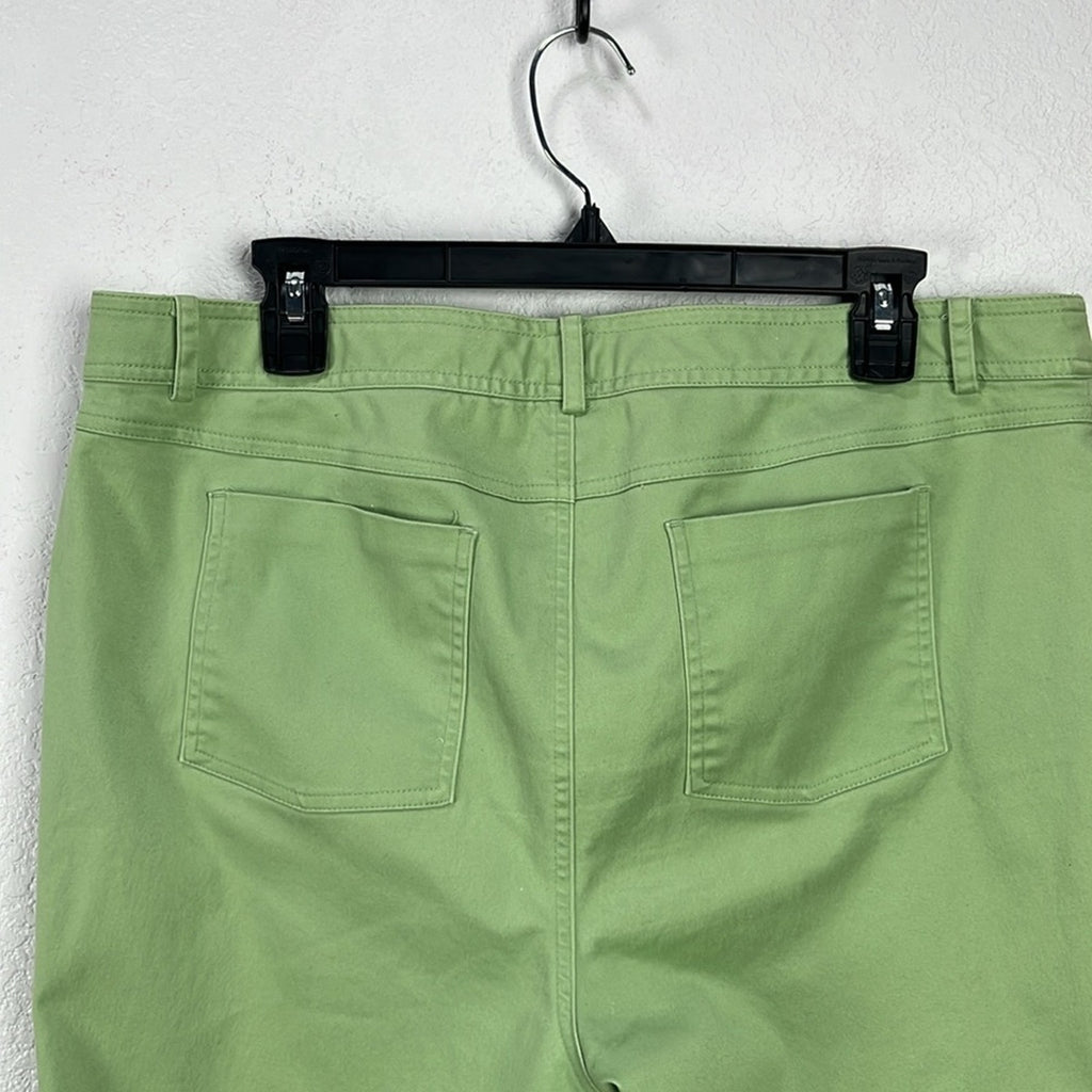 Crown & Ivy Women’s Light Green Trousers Slip On Sz 14 Career Office Core Chic