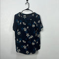 Banana Republic Women’s Blue Boxy Blouse Floral Print Short Sleeve Sz M Vacay