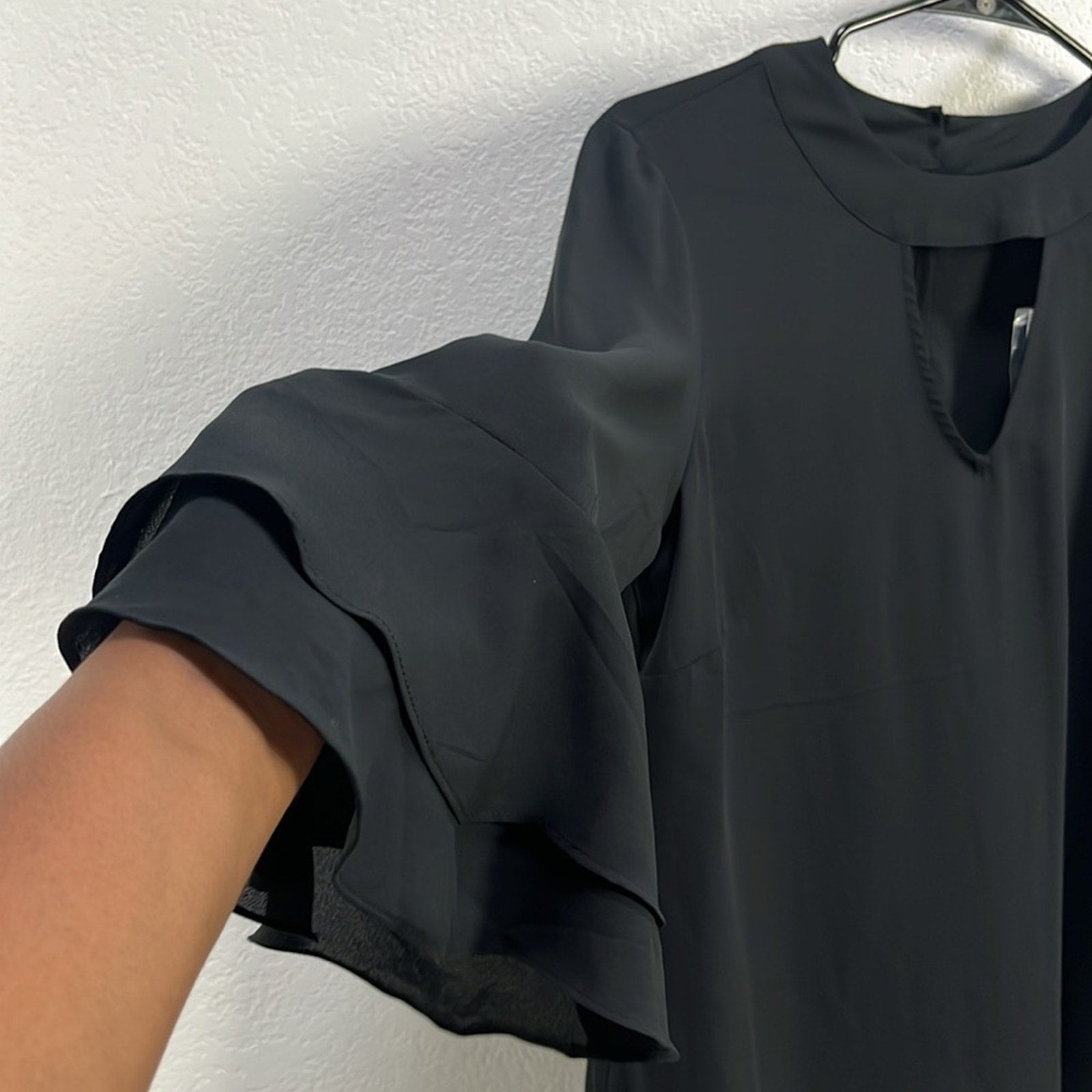 New York & Company Soho Size S Flare Sleeves Black Blouse Women Top Whimsigoth