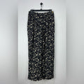 Vintage Street Wear Carole Little Wide Leg Pants Womens 10 Black Floral Print