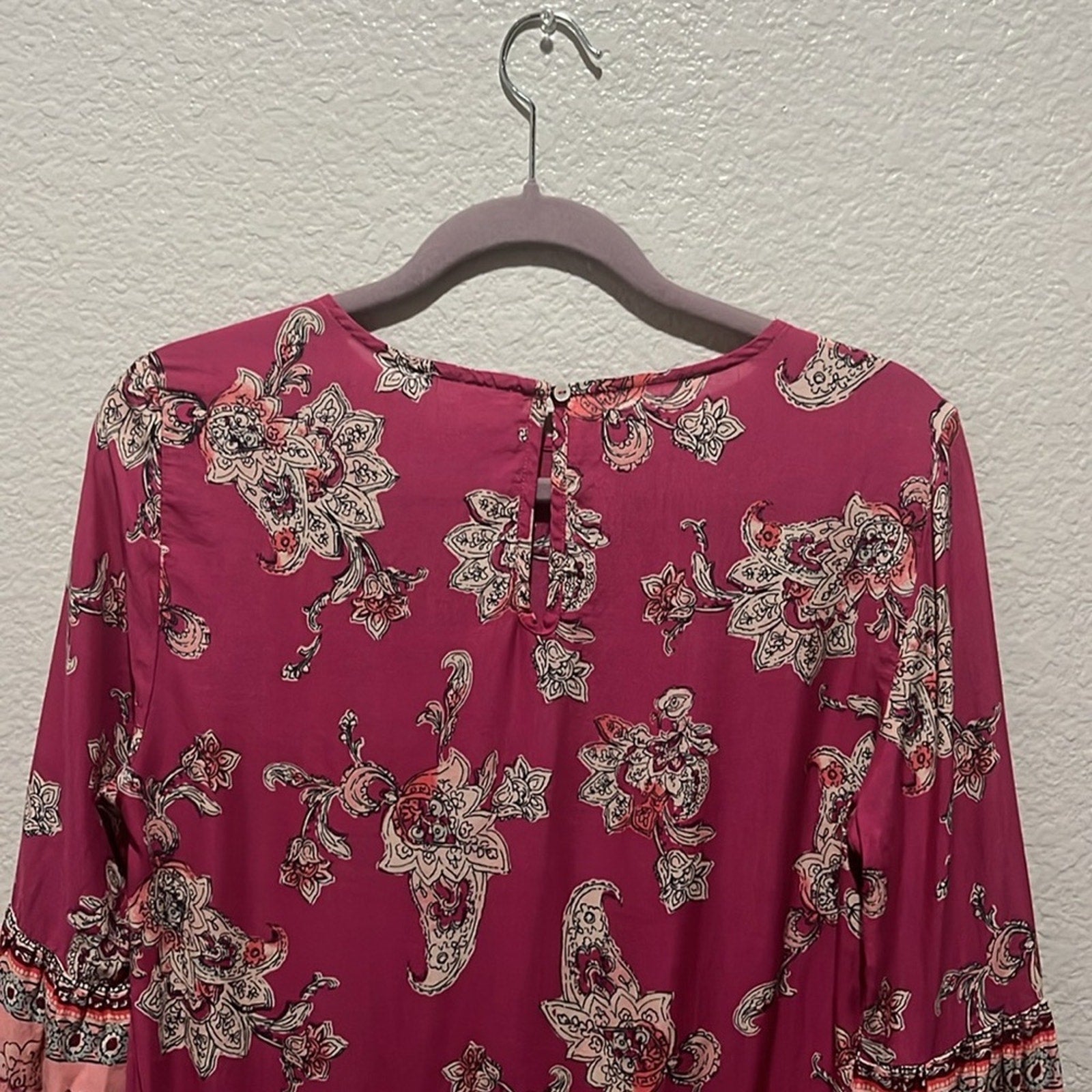 Beachlunchlounge Boho Peasant Top Large Bell Sleeves Layered Ruffles Size S/P