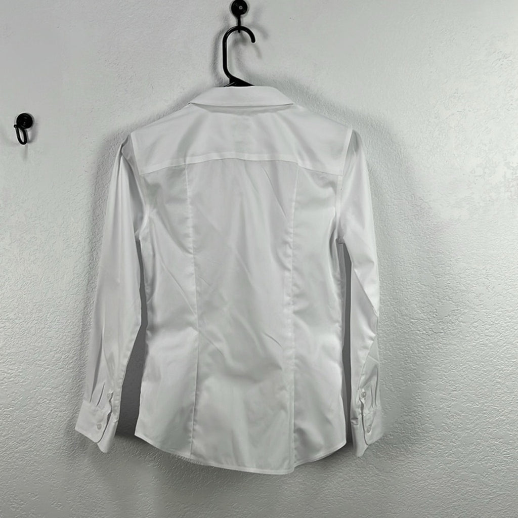 Talbots Women’s White Dress Shirt Classic Long-Sleeve Button Down Sz S Career