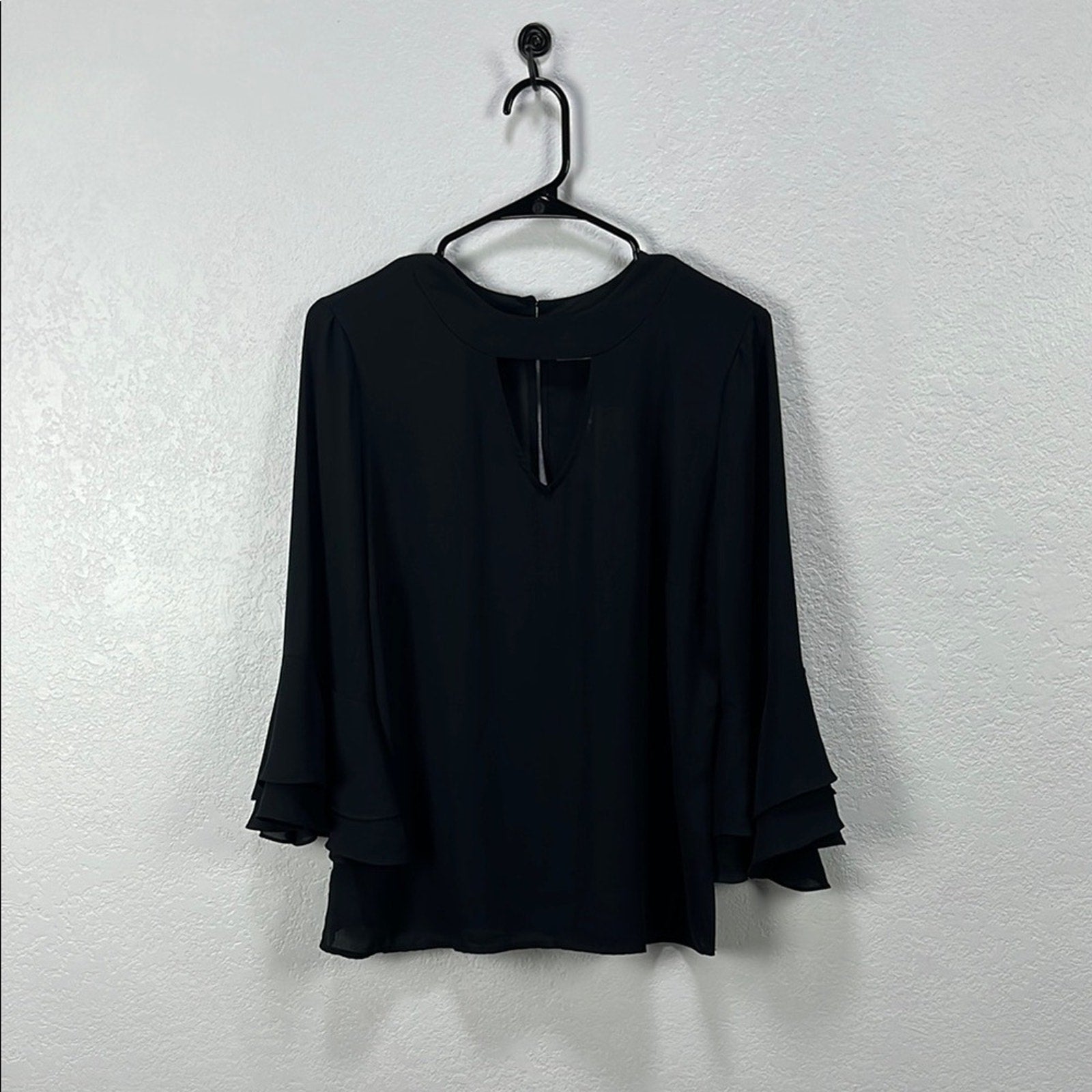 New York & Company Soho Size S Flare Sleeves Black Blouse Women Top Whimsigoth