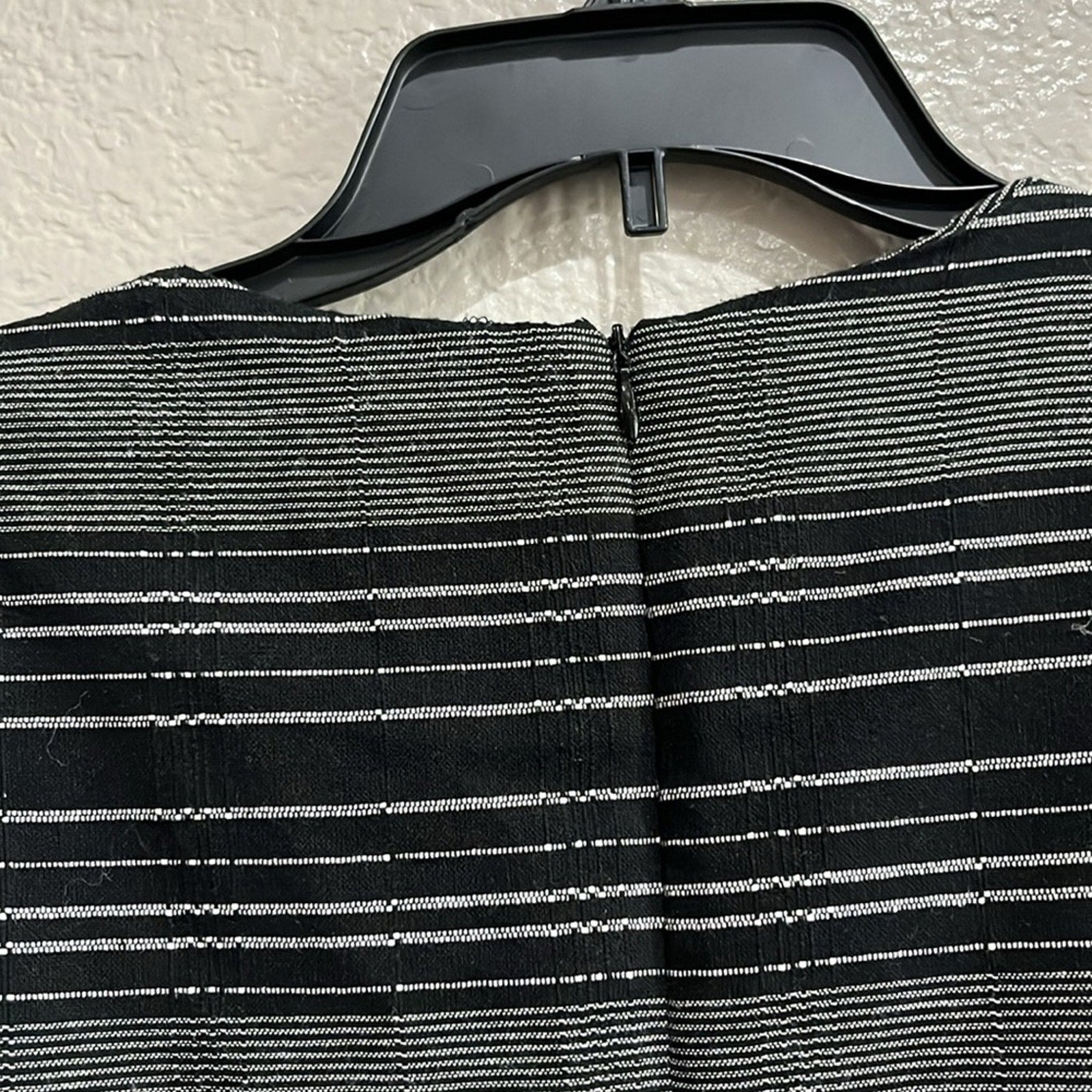 Anthropologie Moon River Denmark Dress Sz M Flutter Sleeves Black/Gray Stripes