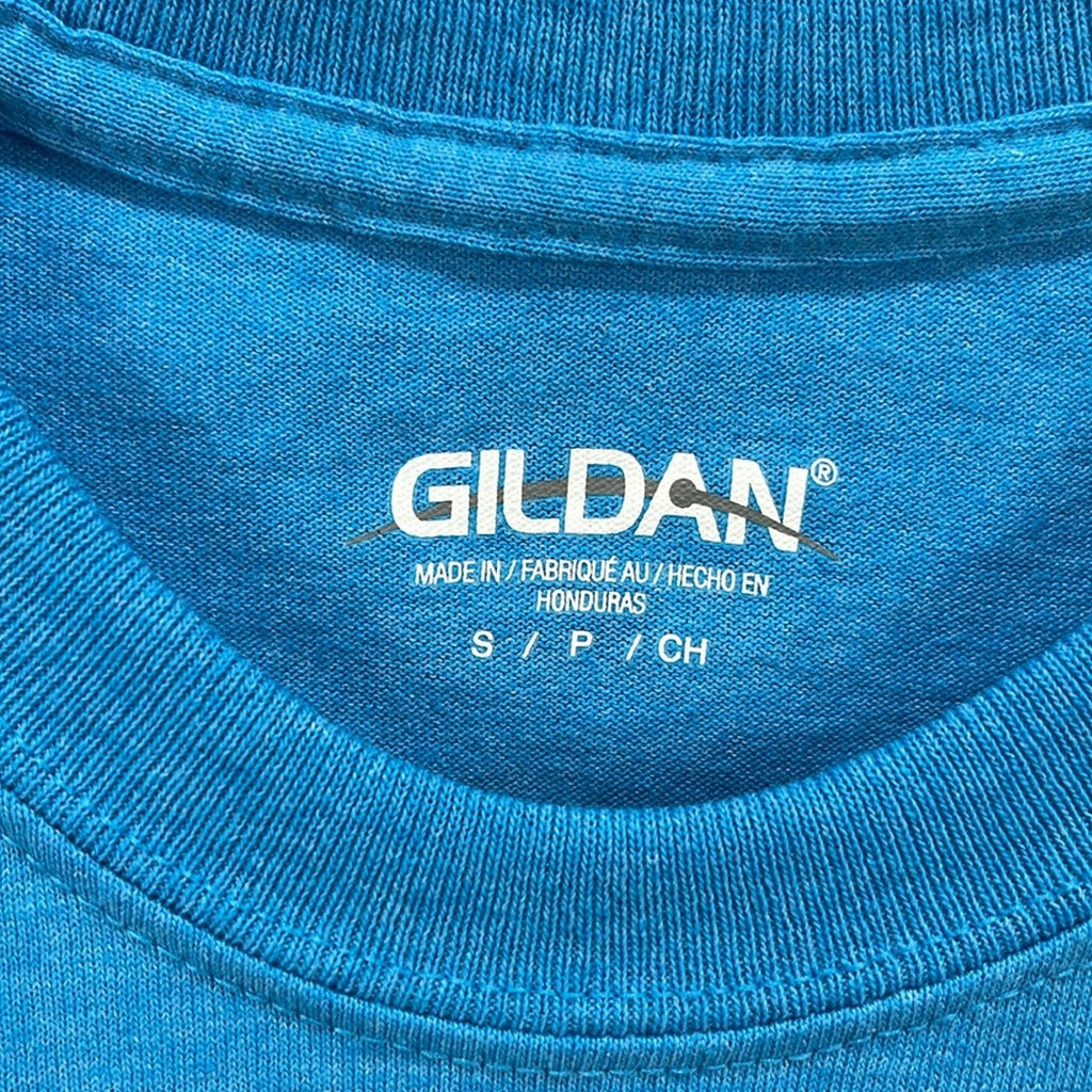 Gildan Blue T-Shirt with Red Heart 'Hawaii' Design Sz S Cotton Blend Casual