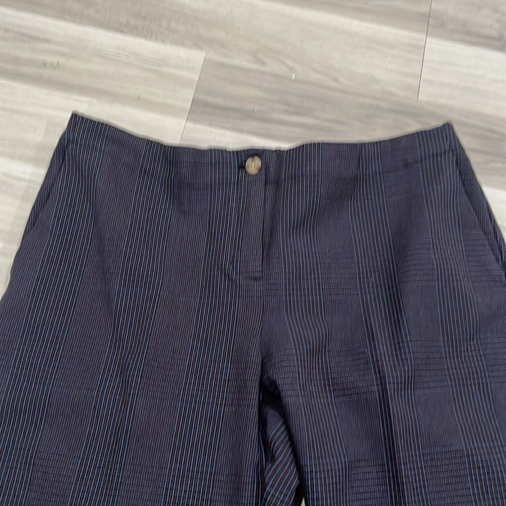 J Jill Ankle Pants Womens 15P Blue Red Plaid Elastic Waist Career Office Wear