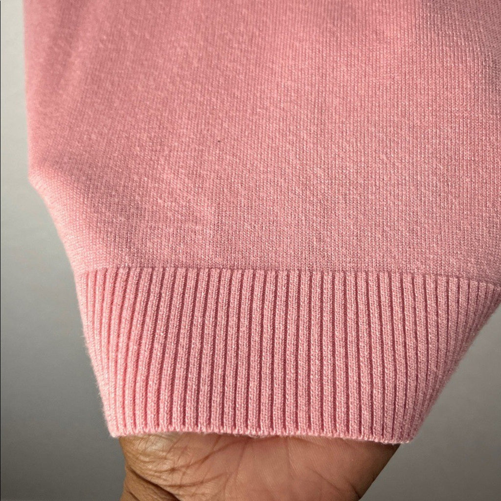 Madison + Hudson Pink Ruffled Women's Sweater Crew Neck Long Sleeve Sz XL Chic